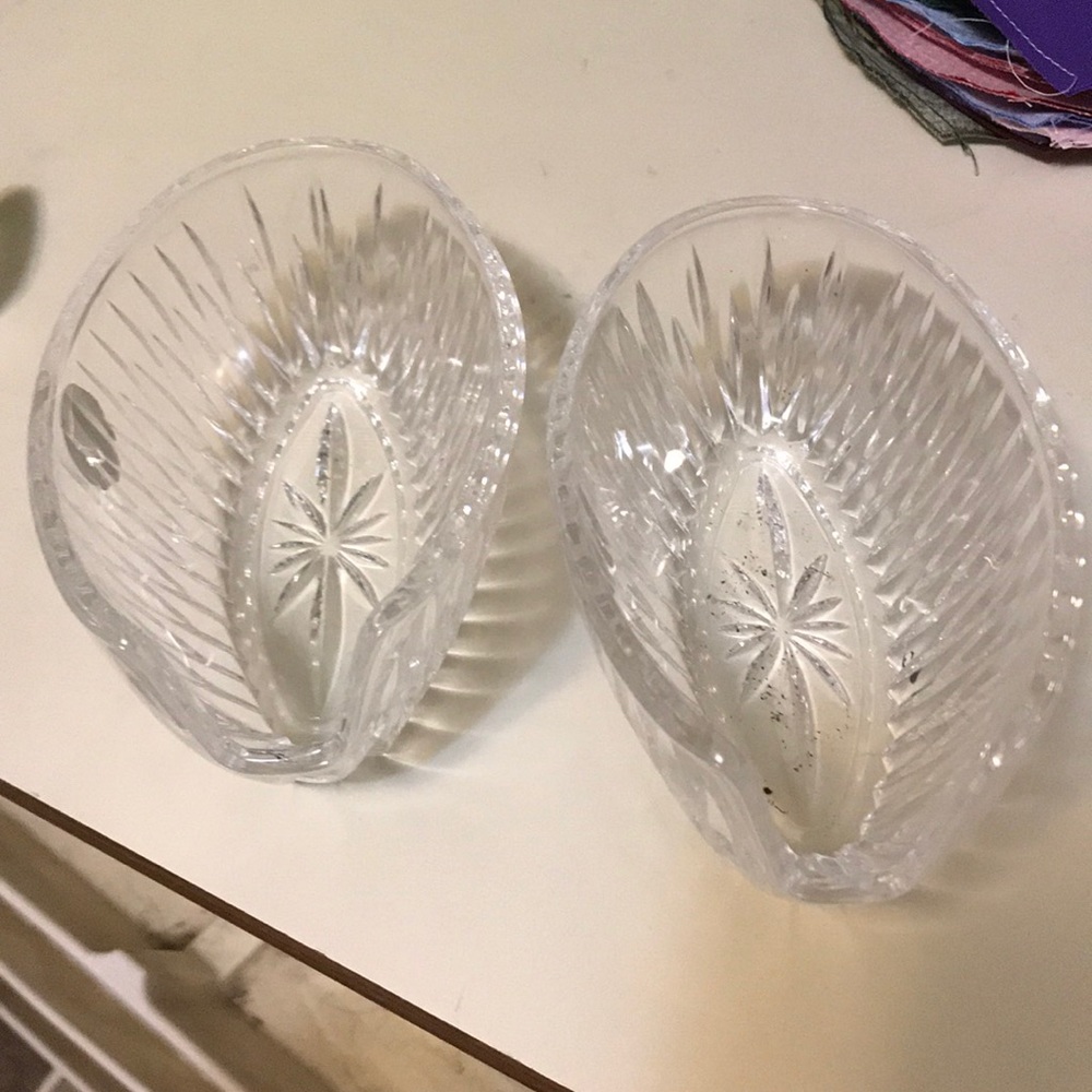 NWT lead crystal spoon/fork holders
